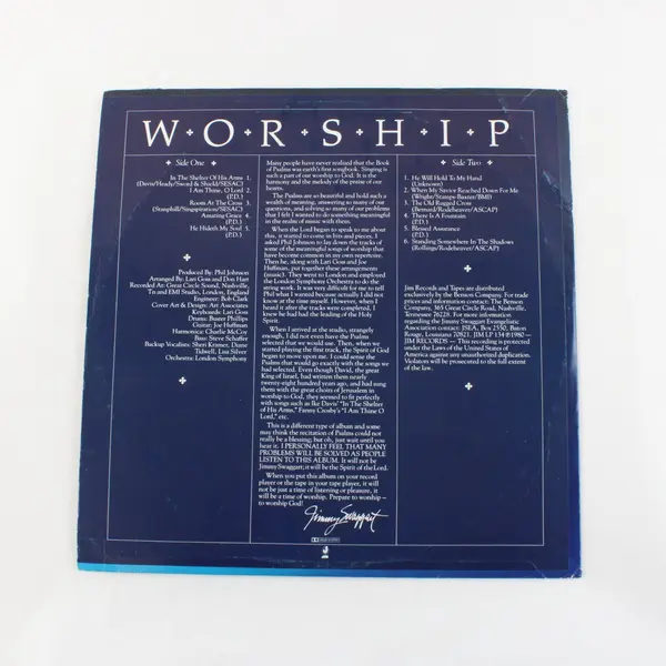 Jimmy Swaggart, Worship 12",  Vinyl Record