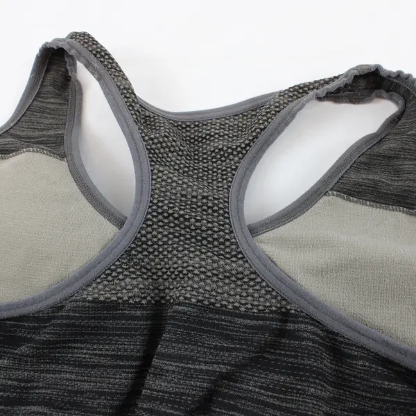 Jockey Black and Gray Racer Back Padded Sports Bra Size L