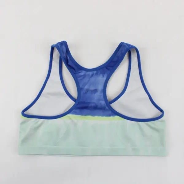 Unbranded S/M Blue Green Banded Racerback Sports Bra No Padding No Underwire