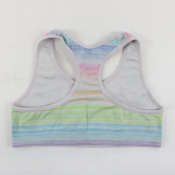 Cat & Jack Girls' Racerback Sports Bra White/Pink/Purple Size L