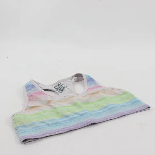 Cat & Jack Girls' Racerback Sports Bra White/Pink/Purple Size L