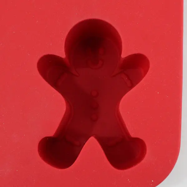 Red Silicone Christmas Baking Mold 6 Cavity Gingerbread Tree Snowflake