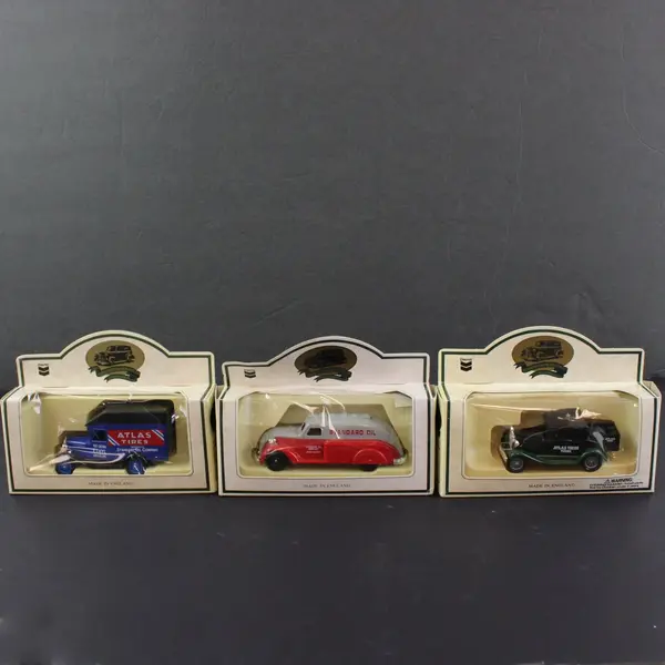 Lot 3 Lledo "Days Gone" Vintage Die-Cast Vehicle Models in Boxes, England 1993 