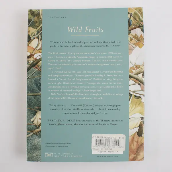 Henry David Thoreau Wild Fruits: Thoreau's Rediscovered Last Manuscript 2001 PB