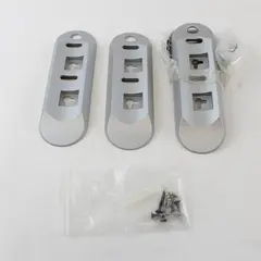 Lot of 3 Silver Dispenser Mounting Plates Brackets Keyhole Slots