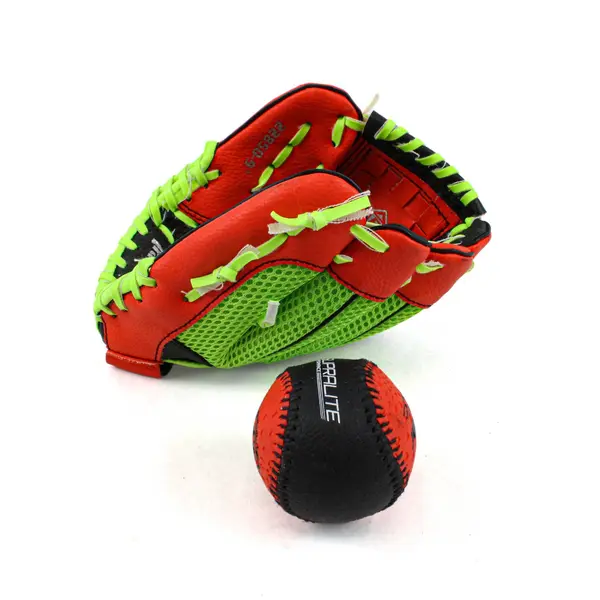 Franklin Sports NeoGrip Youth T-Ball Glove + Ball Red Black Green Boys/Girls