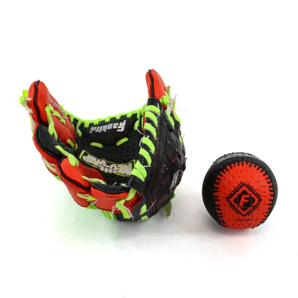 Franklin Sports NeoGrip Youth T-Ball Glove + Ball Red Black Green Boys/Girls
