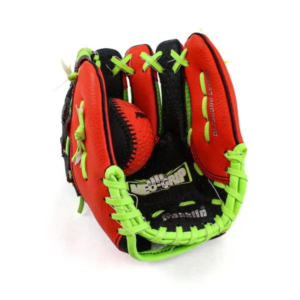 Franklin Sports NeoGrip Youth T-Ball Glove + Ball Red Black Green Boys/Girls
