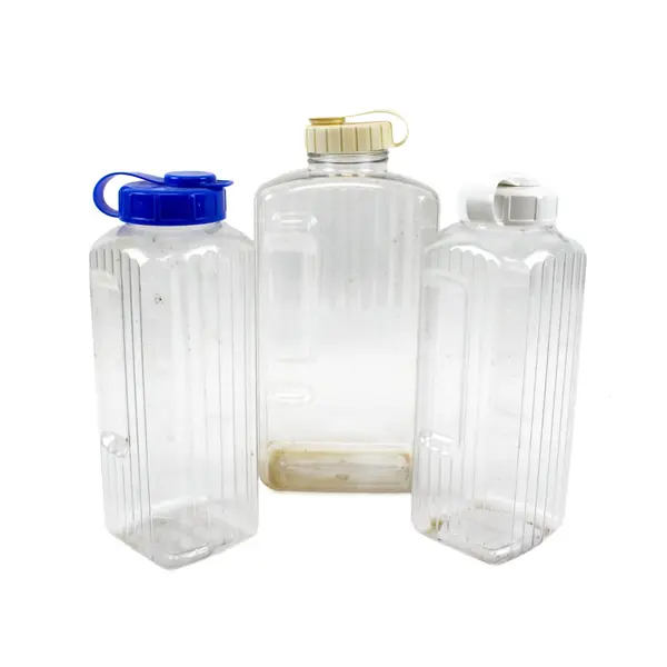 Lot of 3 Lock & Lock Clear Plastic Ribbed Refrigerator Water Bottles