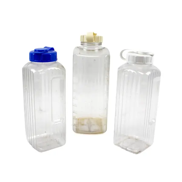 Lot of 3 Lock & Lock Clear Plastic Ribbed Refrigerator Water Bottles