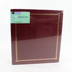 Thompson Photo Album 80 Magnetic Pages 3-Ring Binder Burgundy Large