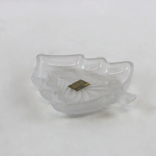 Vintage Mikasa Frosted Glass Christmas Tree Candy Dish 5-1/4"