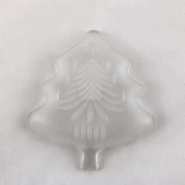 Vintage Mikasa Frosted Glass Christmas Tree Candy Dish 5-1/4"