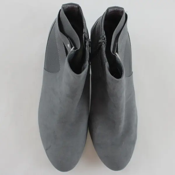 Dexflex Comfort Women's Gray Faux Suede Ankle Boots Heels Size 11