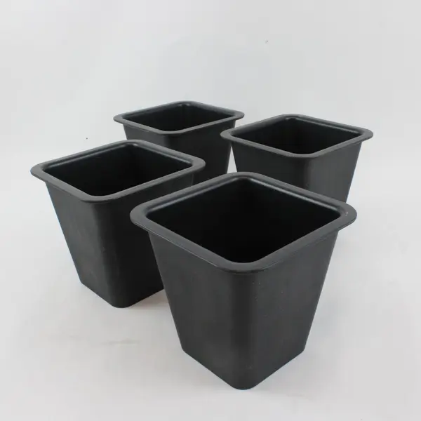 Set of 4 6-Inch Square Bed Risers Furniture Lifts Black Plastic