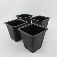 Set of 4 6-Inch Square Bed Risers Furniture Lifts Black Plastic