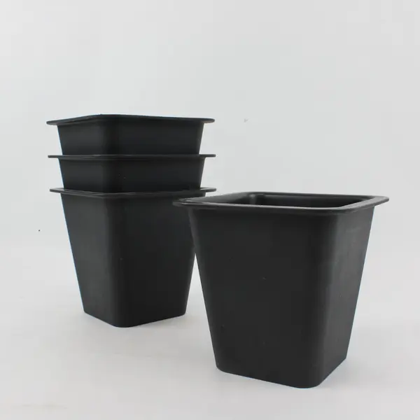Set of 4 6-Inch Square Bed Risers Furniture Lifts Black Plastic