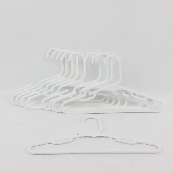 Lot of 10 Unbranded White Plastic Children's Clothes Hangers