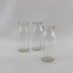 Lot of 3 Duraglas Half Pint Glass Milk Cream Bottles 
