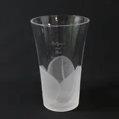 Cristal d'Arques Durand  Florence Crystal Vase  Frosted Petals France 9.75"