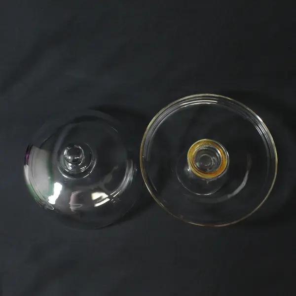 Vintage Clear Glass 11in Pedestal Cake Stand Dome Lid Dessert Server