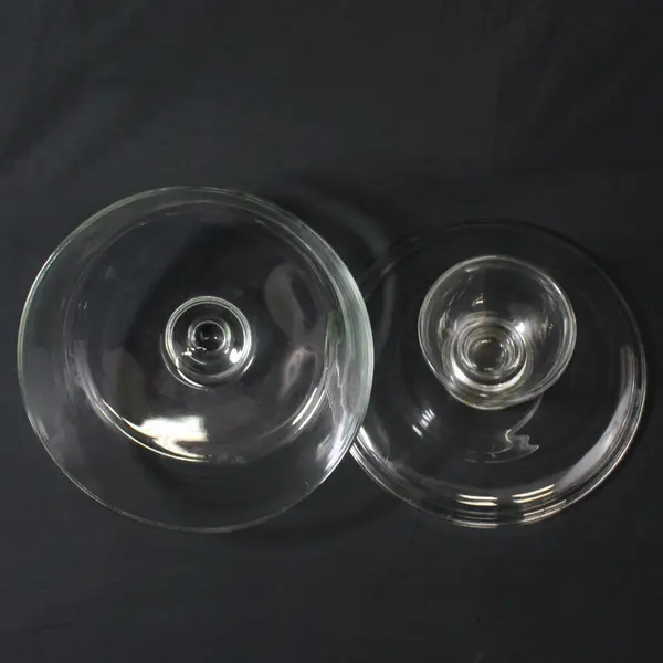 Vintage Clear Glass 11in Pedestal Cake Stand Dome Lid Dessert Server