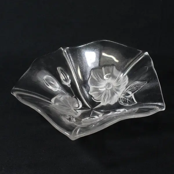 Mikasa Walther Glas Evita Etched Floral Bowl  Made in Germany 