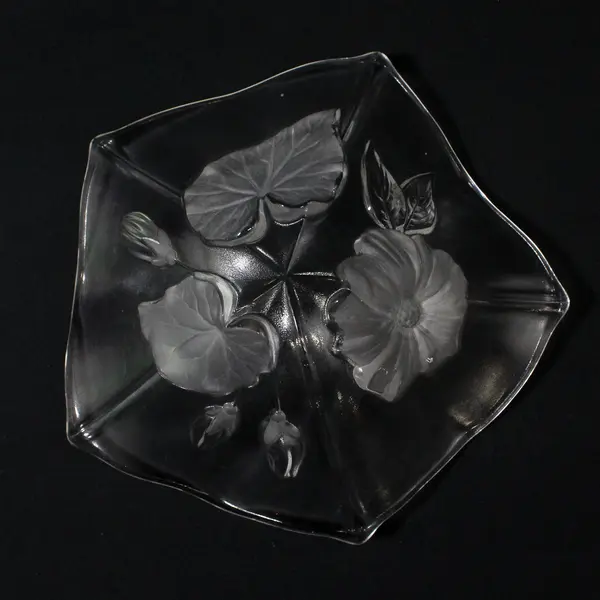 Mikasa Walther Glas Evita Etched Floral Bowl  Made in Germany 