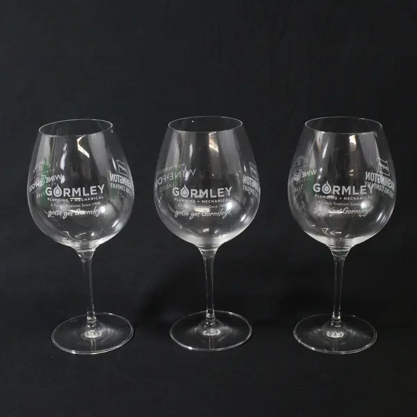 Lot of 3 Glass Tech McMinnville 27th Wine & Food Classic Wine Glasses 