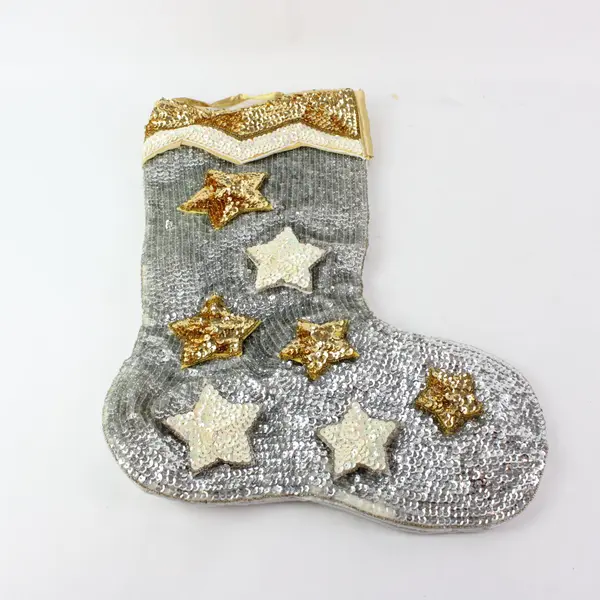 Silver Gold Sequin Christmas Stocking Holiday Decor