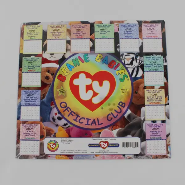 Ty Beanie Babies First Edition 1999 Official Club Wall Calendar Sealed