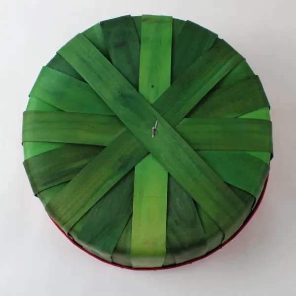 Set of 6 Green Red Wooden Christmas Holiday Baskets 10"