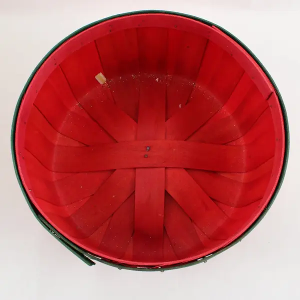 Set of 4 Red Green Wooden Christmas Holiday Baskets 10"
