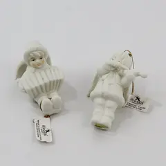 Kurt Adler Santa's World Porcelain Angel Ornaments Violin Accordion Lot 2 3"