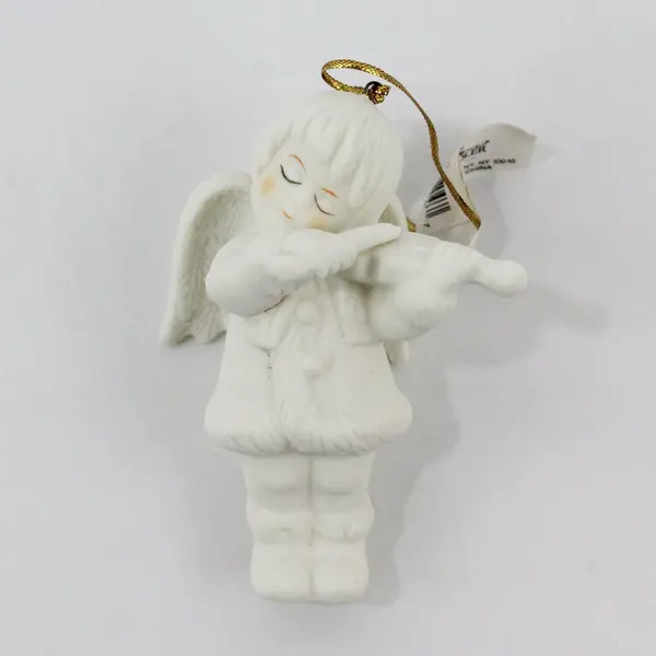 Kurt Adler Santa's World Porcelain Angel Ornaments Violin Accordion Lot 2 3"