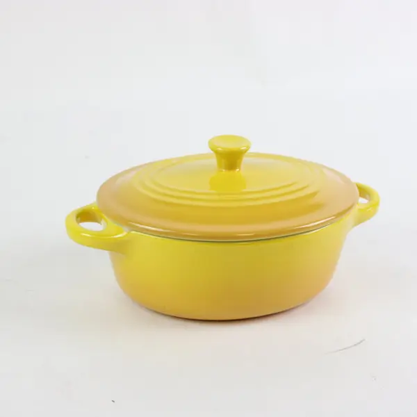 Le Creuset Stoneware Oval Baking Casserole Dish W/ Lid 7''x 4.5”  Yellow Ombré