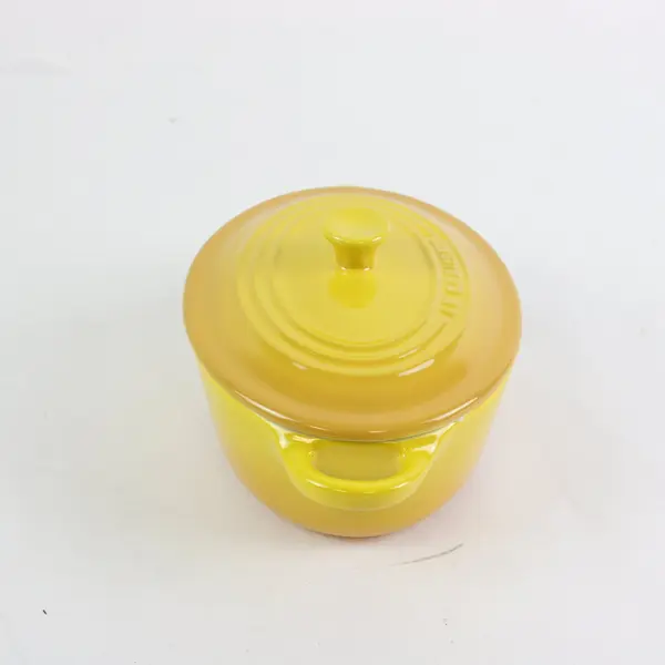 Le Creuset Stoneware Oval Baking Casserole Dish W/ Lid 7''x 4.5”  Yellow Ombré