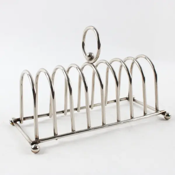 6-Slot Stainless Steel Toast Rack Bread Holder Serving Cooling Handle