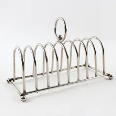 6-Slot Stainless Steel Toast Rack Bread Holder Serving Cooling Handle