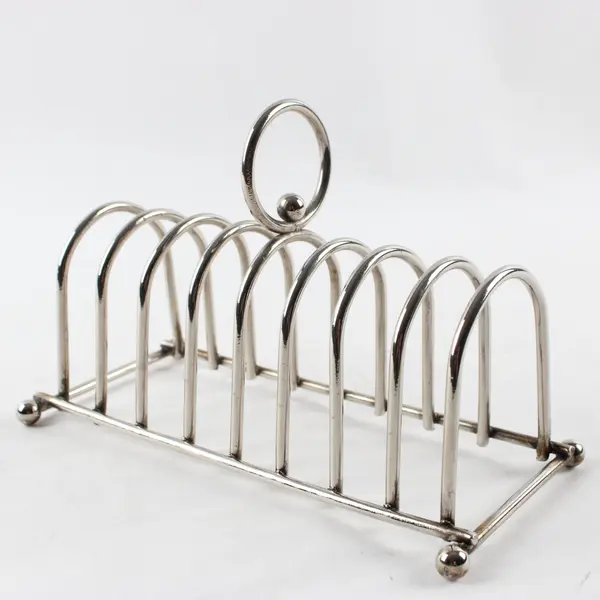 6-Slot Stainless Steel Toast Rack Bread Holder Serving Cooling Handle