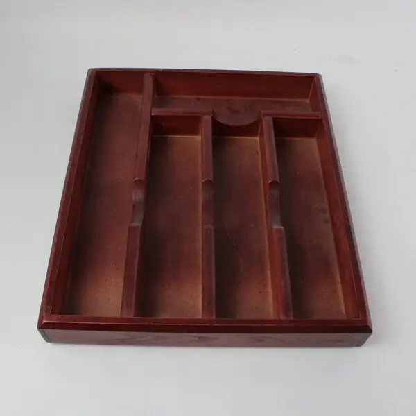 Vintage Mikasa Wooden Flatware Organizer Tray Cherry Finish
