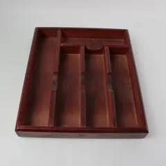 Vintage Mikasa Wooden Flatware Organizer Tray Cherry Finish