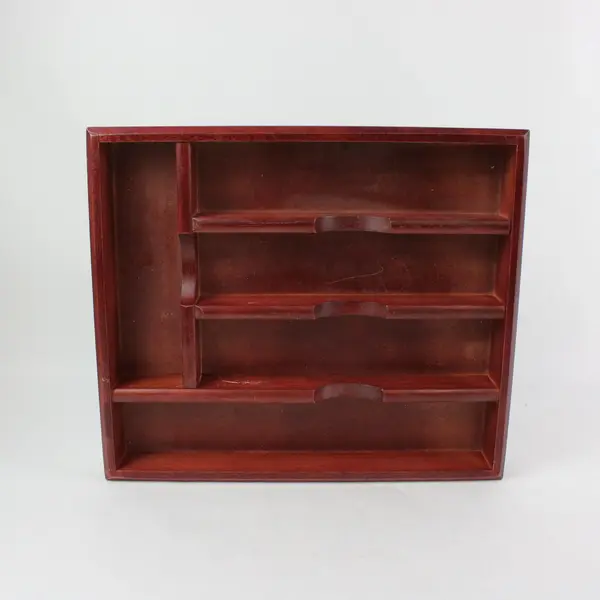 Vintage Mikasa Wooden Flatware Organizer Tray Cherry Finish