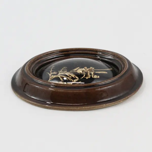 Saburo Palaa Fern Oncidium Orchid 24K Gold Dipped Bubble Frame Wall Plaque