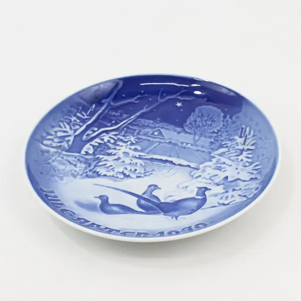 Bing & Grondahl 1970 Jule Aften Pheasants Snow Christmas Plate 8000/9070