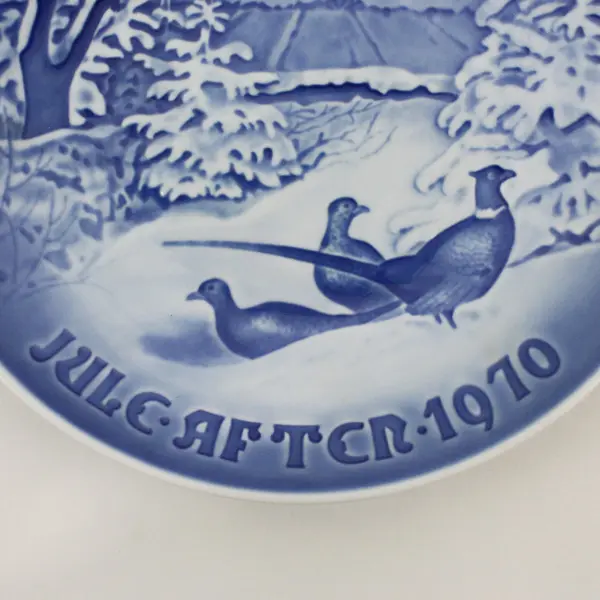 Bing & Grondahl 1970 Jule Aften Pheasants Snow Christmas Plate 8000/9070