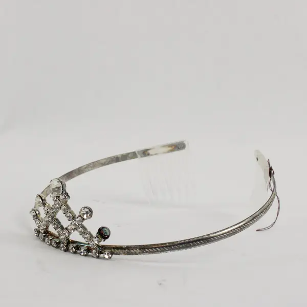 Silver Tone Rhinestone Tiara Hair Combs Bridal Wedding Prom Pageant Crown