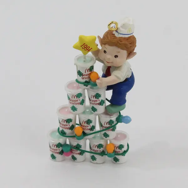 Vintage 1994 Enesco McDonald's Elf Ornament Season's Greetings 5th Issue Boxed