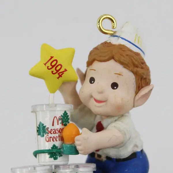 Vintage 1994 Enesco McDonald's Elf Ornament Season's Greetings 5th Issue Boxed