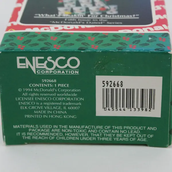 Vintage 1994 Enesco McDonald's Elf Ornament Season's Greetings 5th Issue Boxed